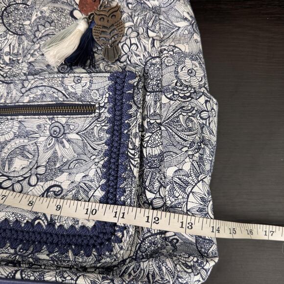 Sakroots Backpack Floral Laptop Bag Owl Tassel Keychain Boho School Work Artsy main image 8